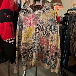 Y2K Southpole Graffiti AOP Zip-Up Hoodie